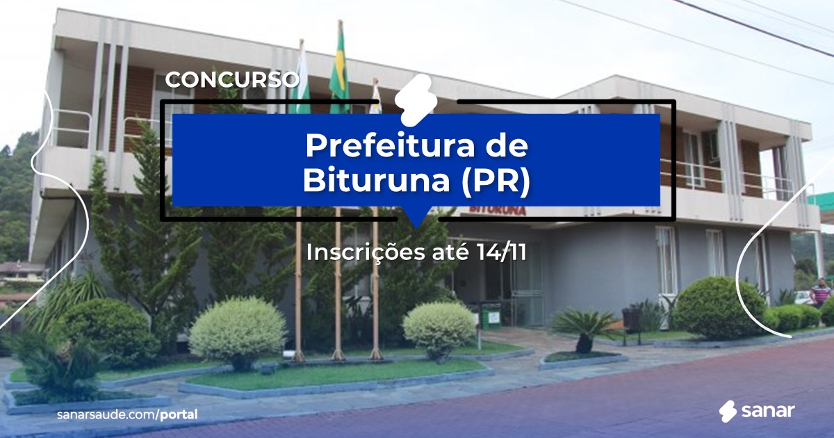 Concurso de Bituruna - PR: salários de até R$23 mil na Saúde!