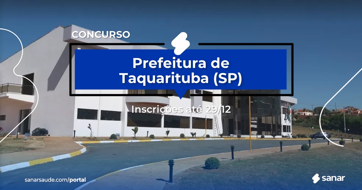 Concurso de Taquarituba - SP: vagas imediatas na Saúde!