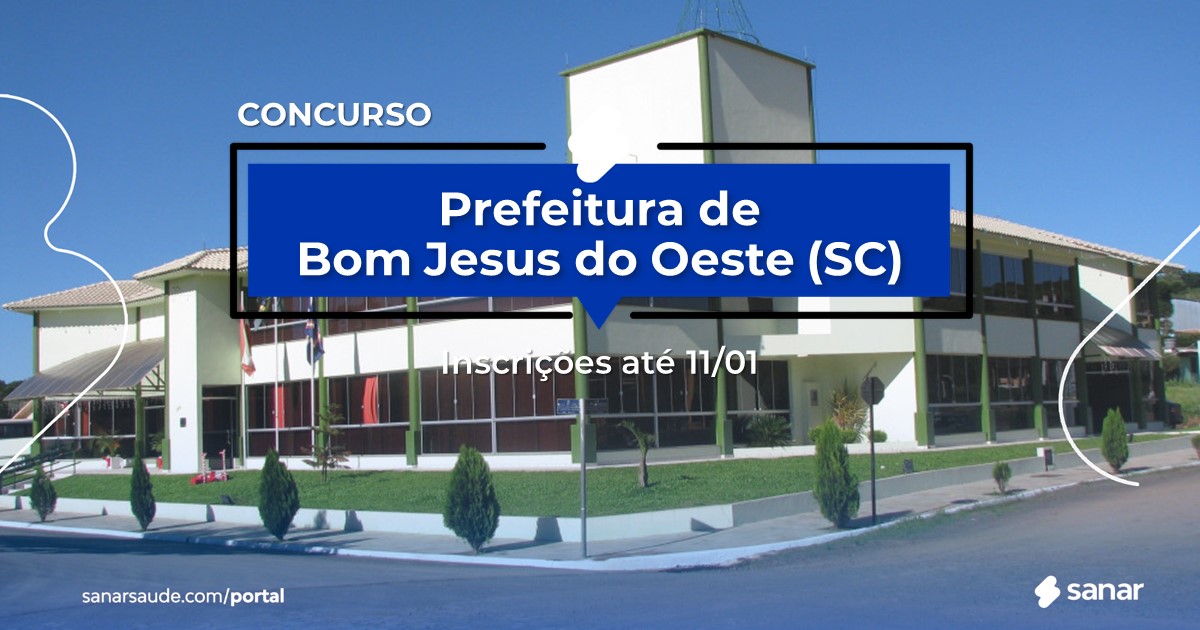 Concurso de Bom Jesus do Oeste - SC: salário na Saúde de R$16 mil!